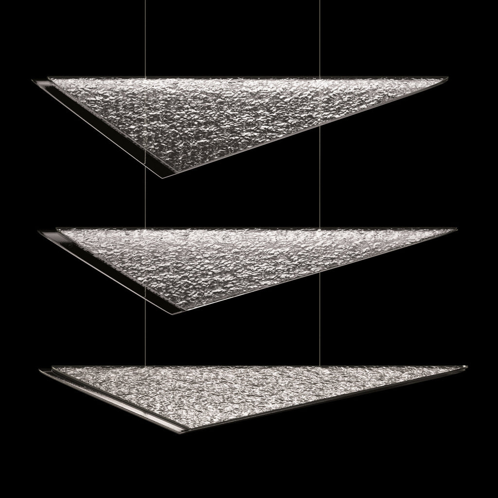 58-Inch Textured Glass Rectangular Pendant Light / Soft Gold / Amber Linear