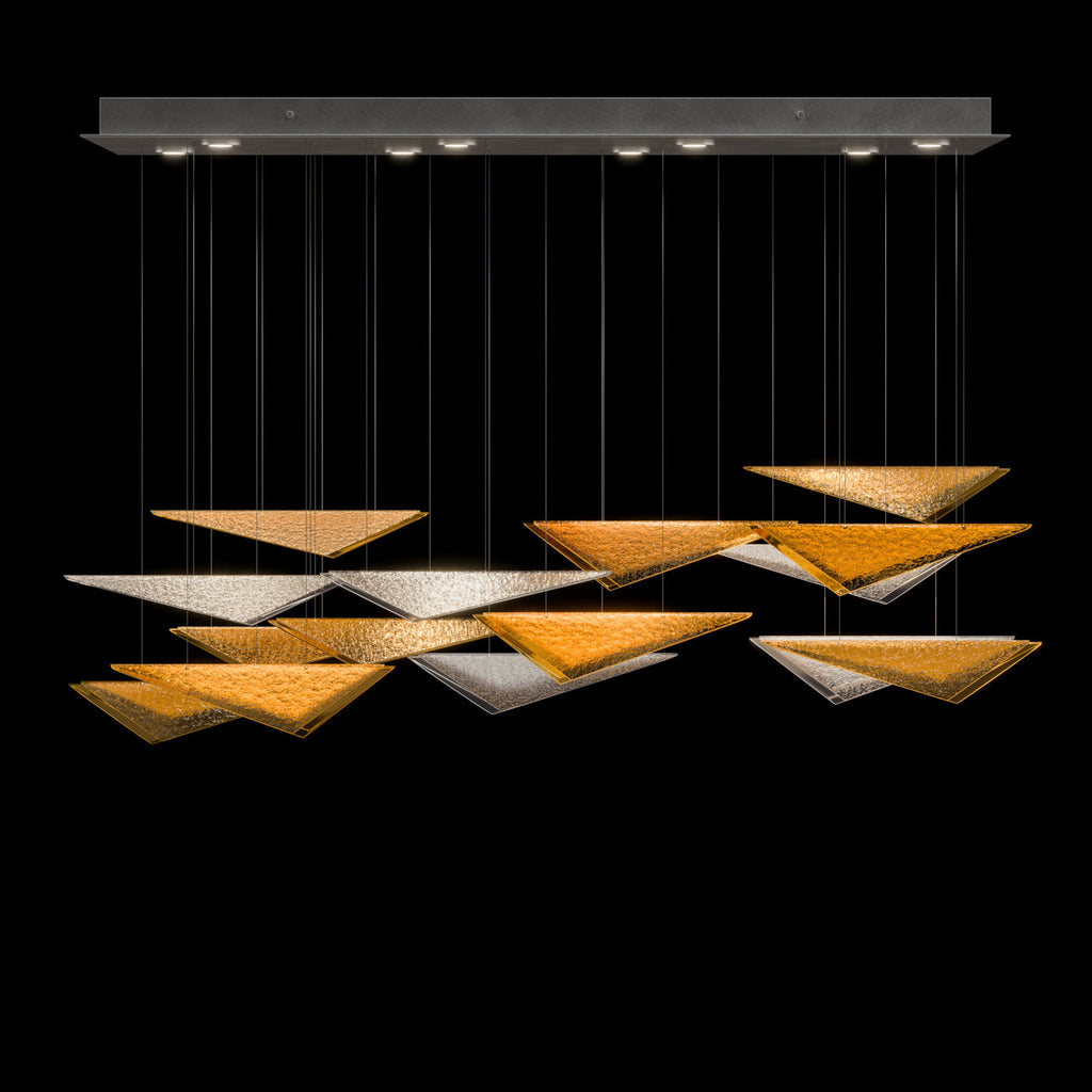 58-Inch Textured Glass Rectangular Pendant Light