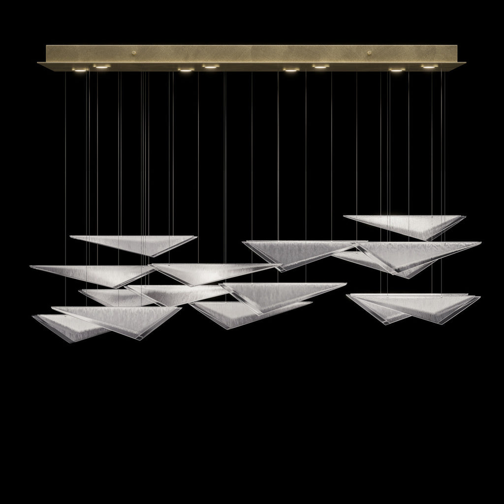 58-Inch Textured Glass Rectangular Pendant Light