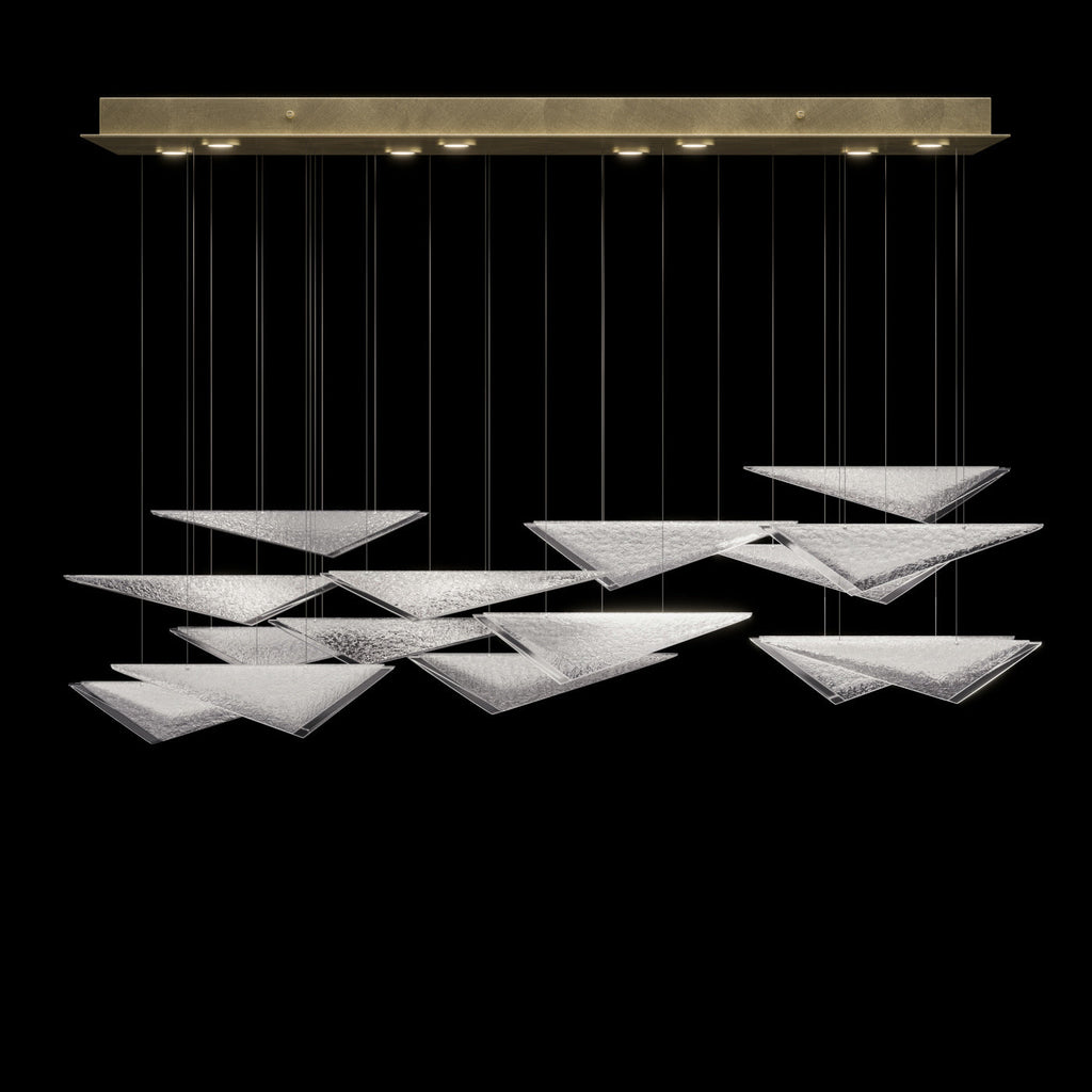 58-Inch Textured Glass Rectangular Pendant Light