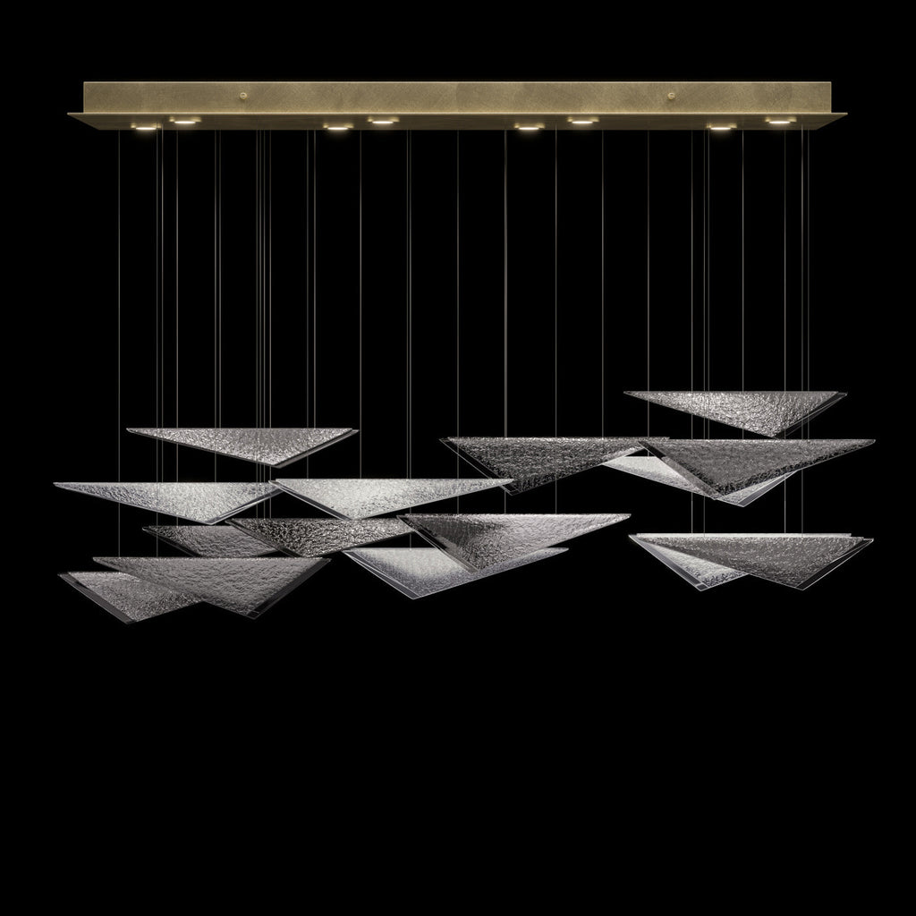 58-Inch Textured Glass Rectangular Pendant Light