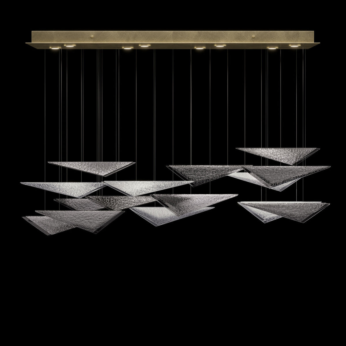 58-Inch Textured Glass Rectangular Pendant Light