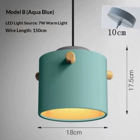 Nordic Macaron Aluminum Pendant Light / Sand white / Warm light / C