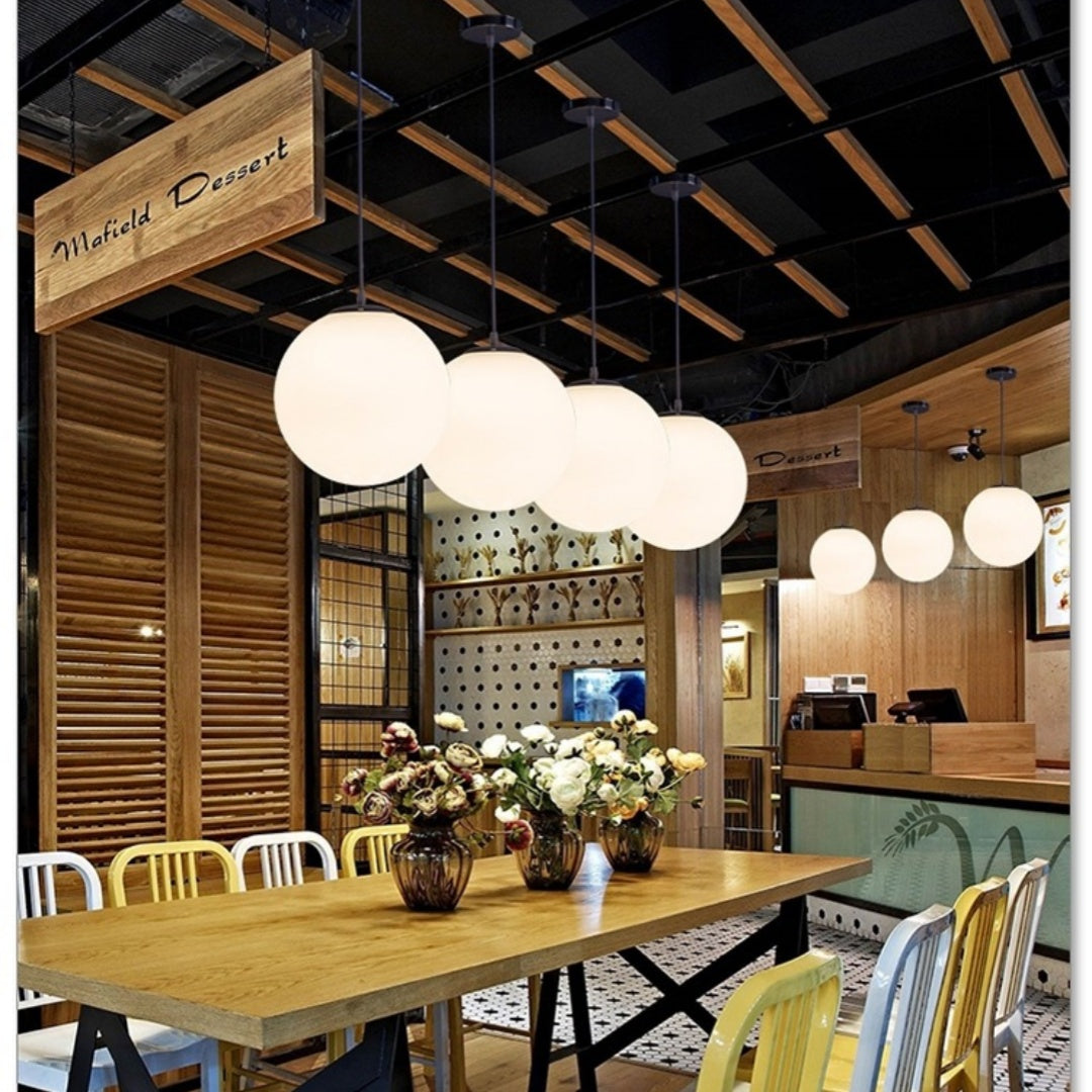 Modern Single-Head Globe Pendant Light / With White Light / Ball Diameter 30CM