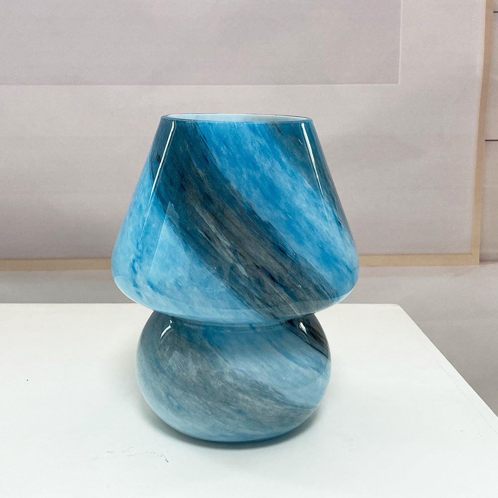 Handmade Glass Mushroom Table Lamp / Moon / USB