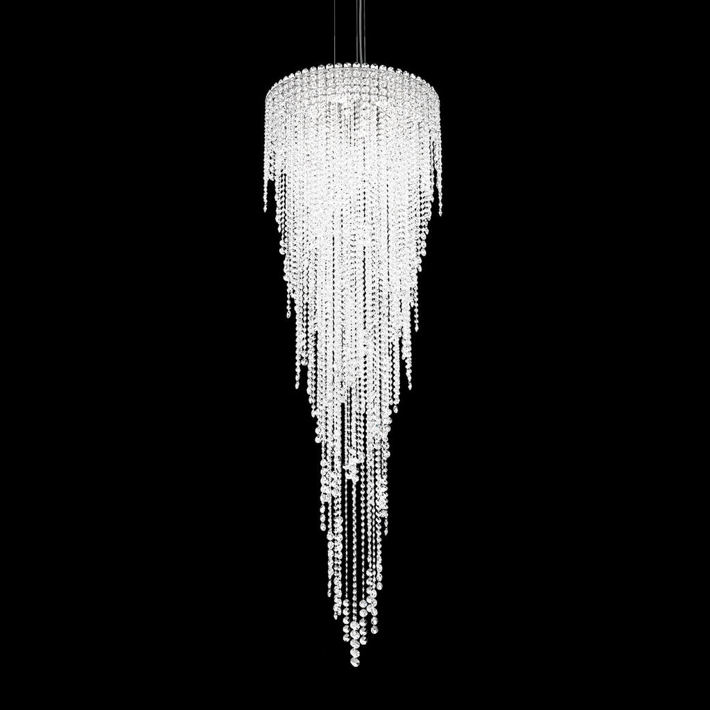 Crystal Strand Circular Pendant Light / Clear Optic Crystal