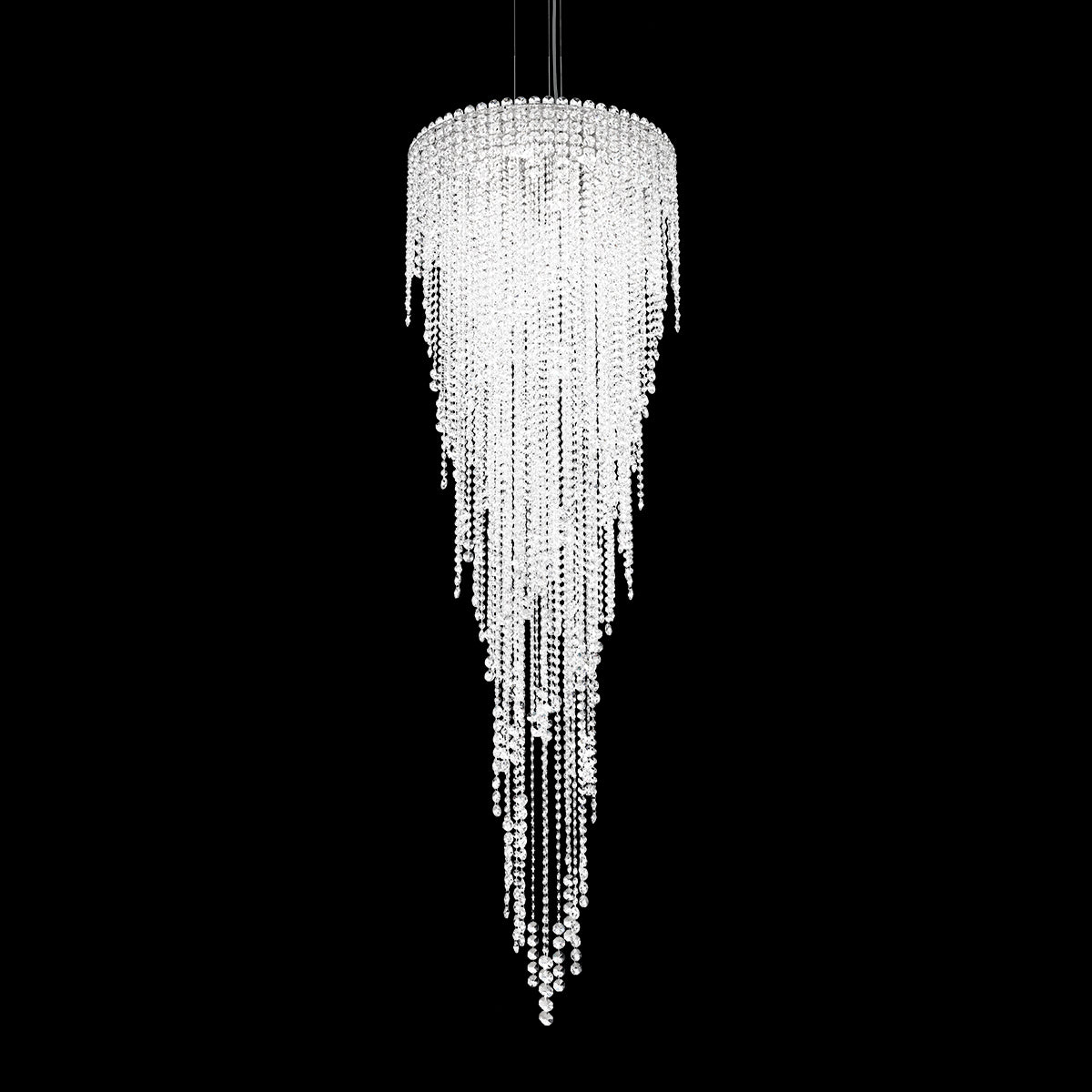 Crystal Strand Circular Pendant Light / Clear Optic Crystal