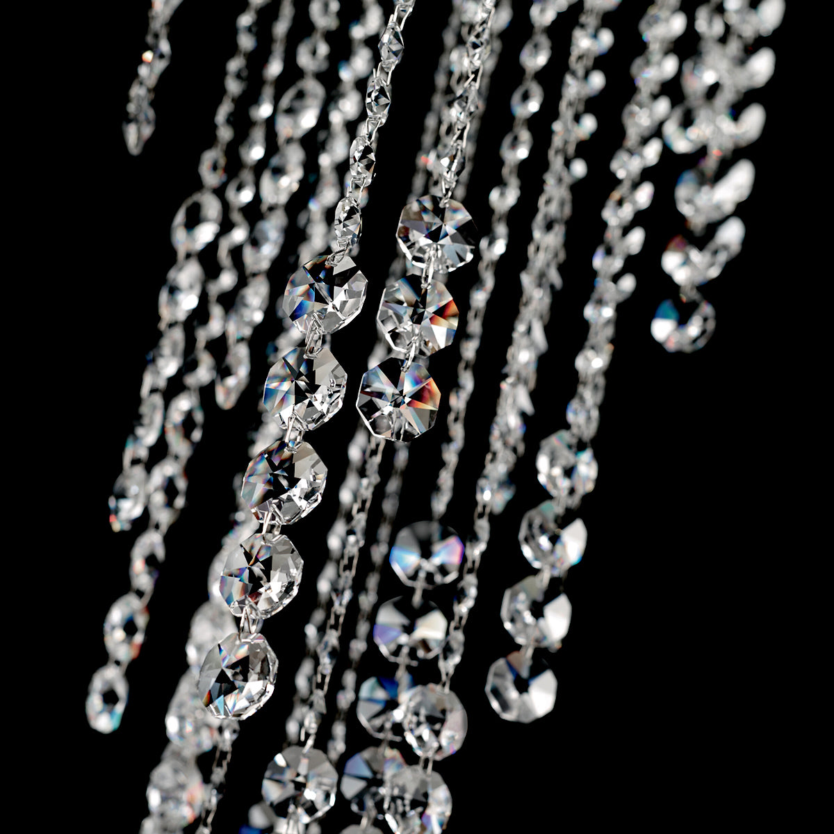 Crystal Strand Circular Pendant Light