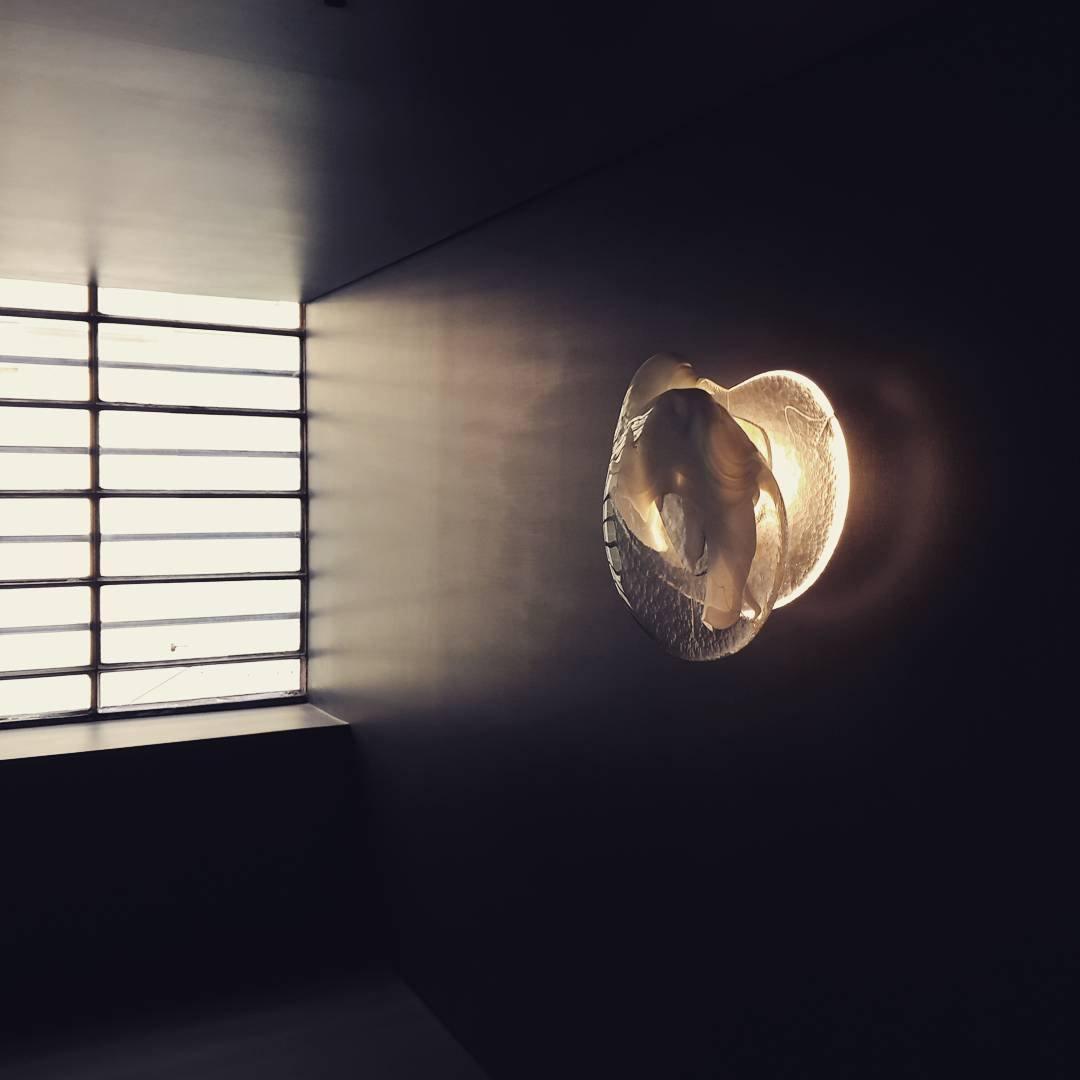 Translucent Glass Integrated LED Wall Light / ∅ 7.9″ x H 12.2″ / Dia 20cm x H 31cm Set of 2 / Copper / Cool Light