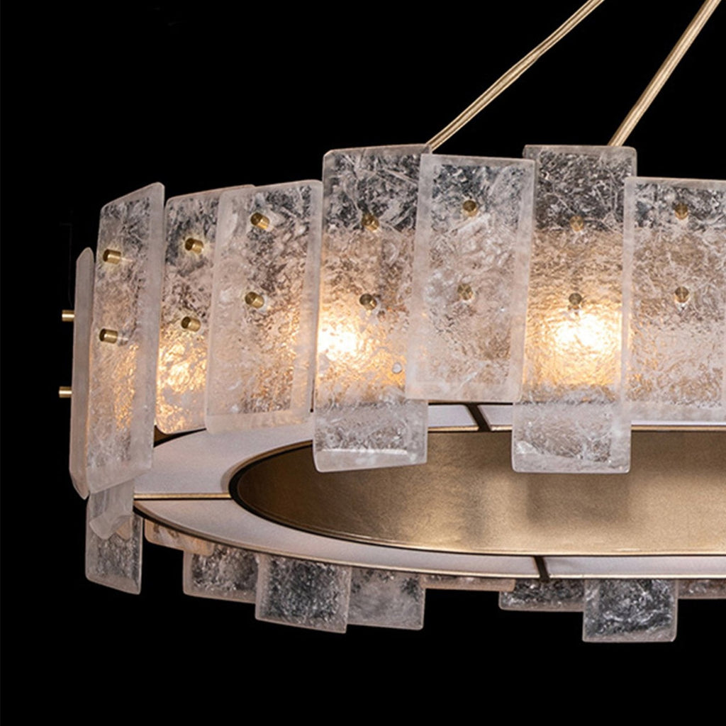 44-Inch Oblong Cast Glass Pendant Light