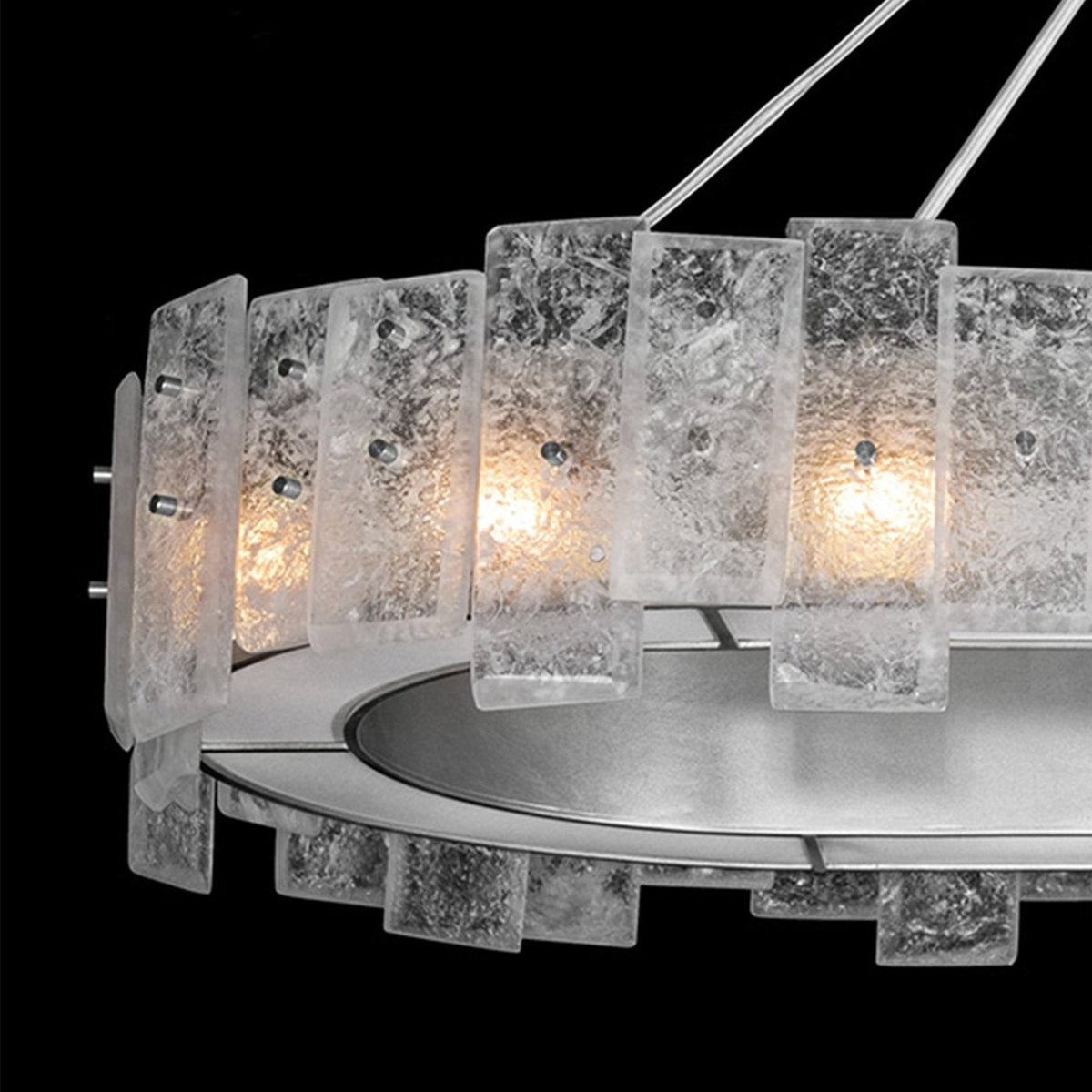 44-Inch Oblong Cast Glass Pendant Light