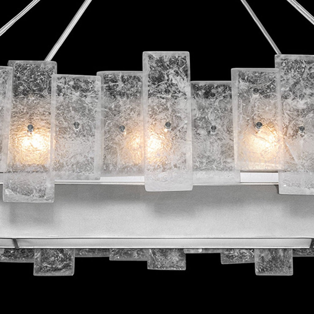 44-Inch Oblong Cast Glass Pendant Light