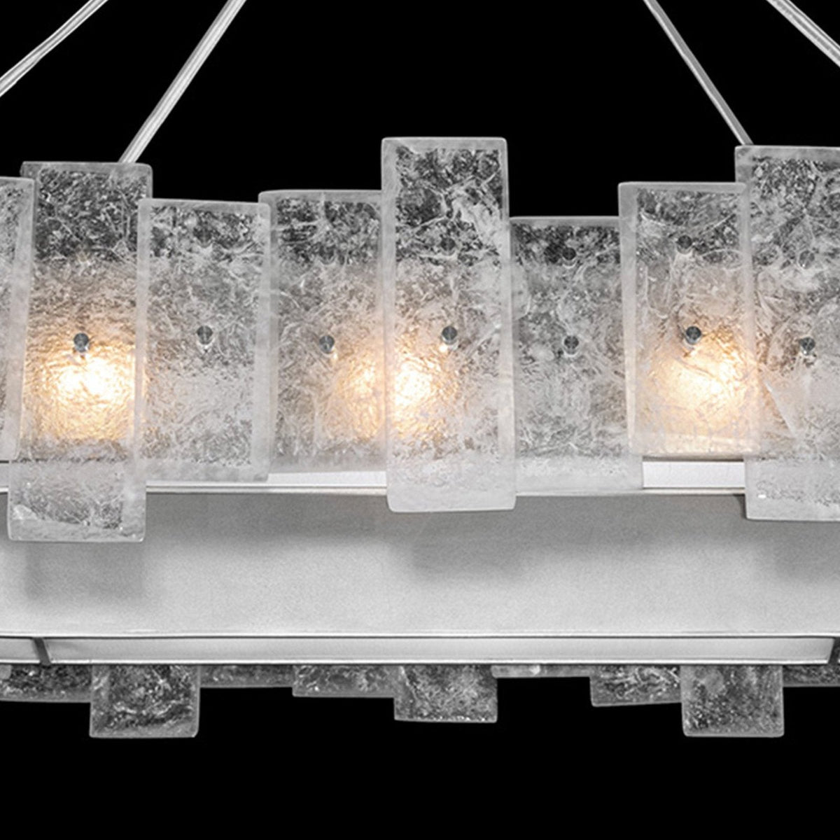 44-Inch Oblong Cast Glass Pendant Light