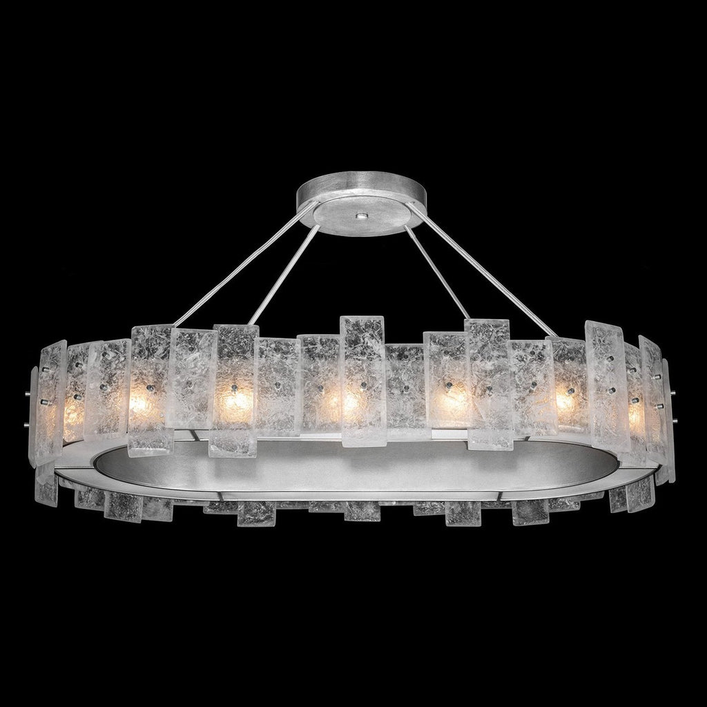44-Inch Oblong Cast Glass Pendant Light