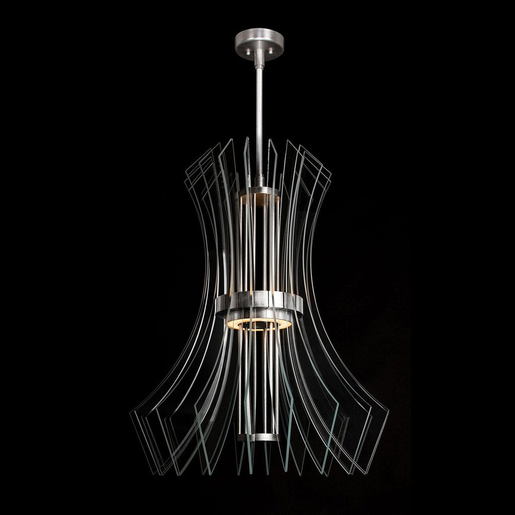 27.5-Inch Crystal LED Round Pendant Light / Up / Gold