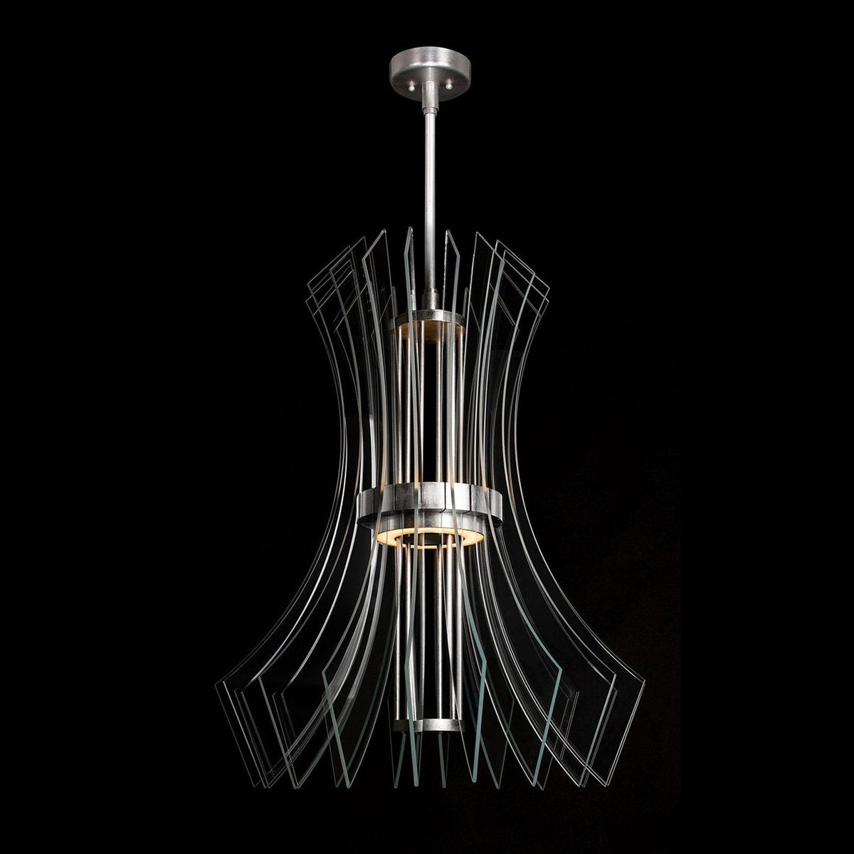 27.5-Inch Crystal LED Round Pendant Light / Up / Gold