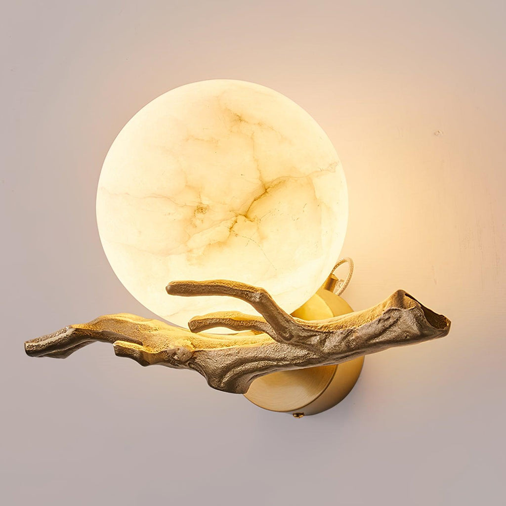 Brass Marble Branch Wall Light