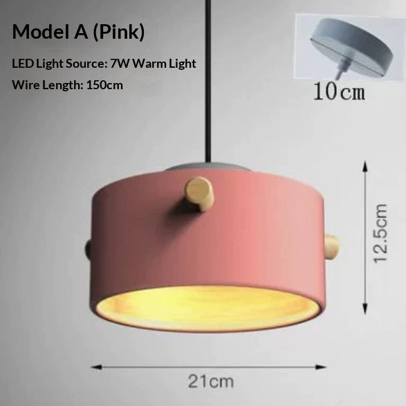 Nordic Macaron Aluminum Pendant Light / Sand white / White light / C