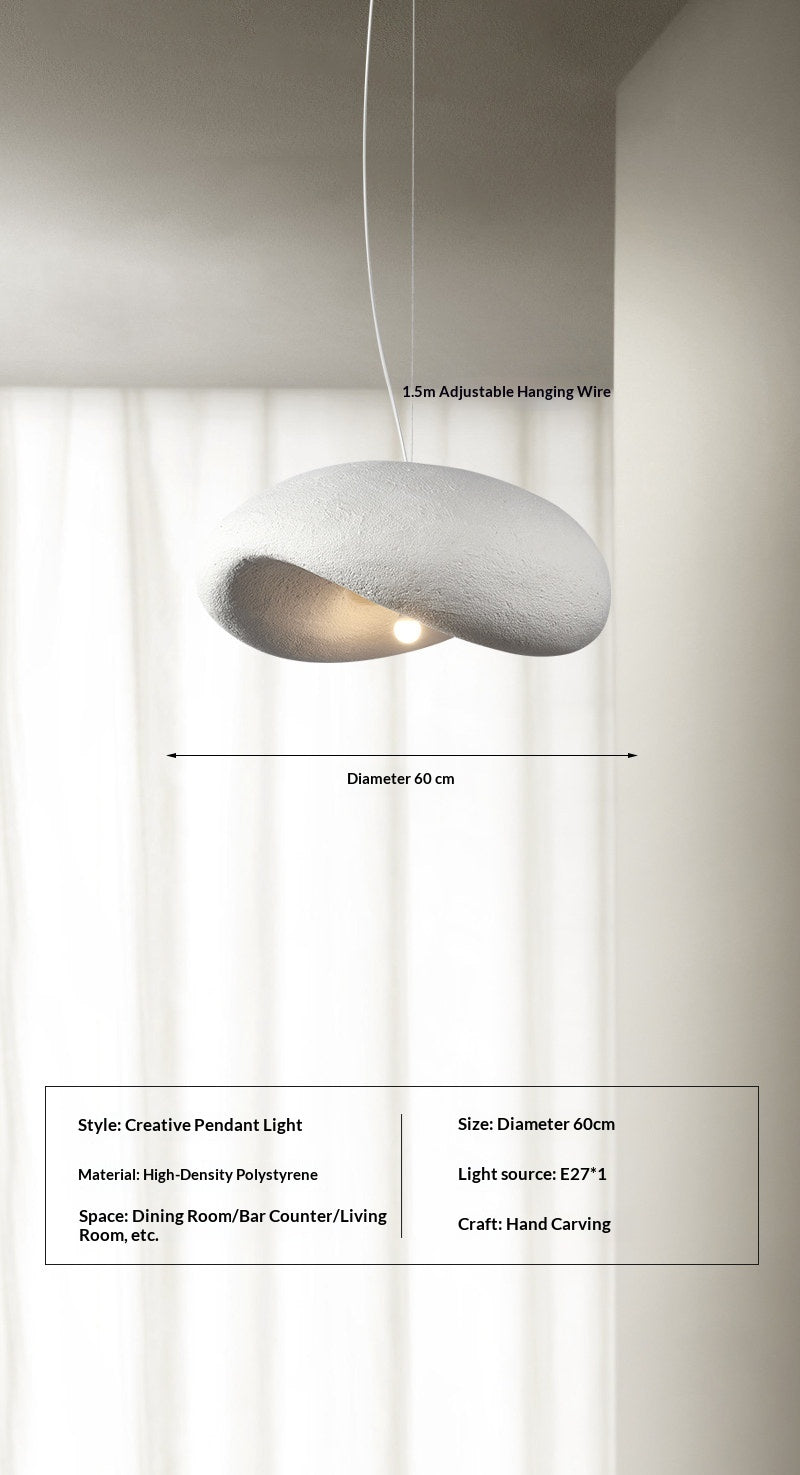 White Wabi-Sabi LED Chandelier / Medium  Diameter 60CM / White