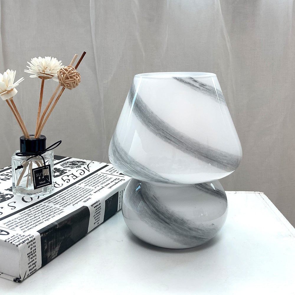 Handmade Glass Mushroom Table Lamp / Earth / EU