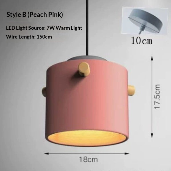 Nordic Macaron Aluminum Pendant Light / Aloe / Warm light / C