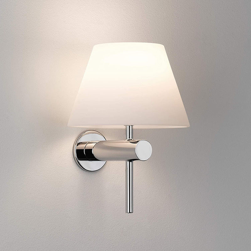Modern Fabric Shade Bedside Wall Light / Without Light Source / Chrome