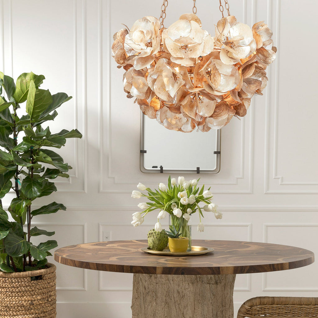 Contemporary Champagne Frost Natural Chandelier / Frost