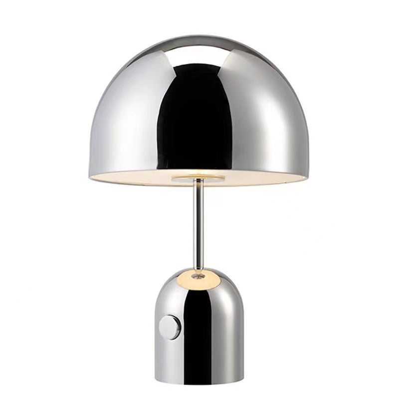 Metallic Mushroom Table Lamp / Chrome / US