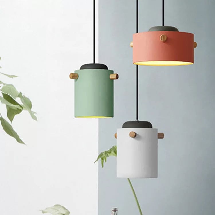 Nordic Macaron Aluminum Pendant Light / Aloe / White light / A