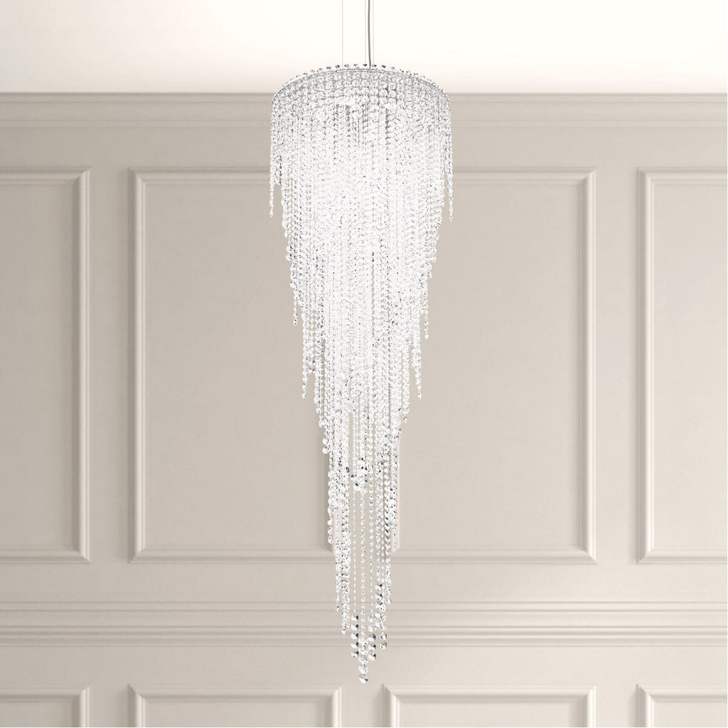 Crystal Strand Circular Pendant Light / Clear Radiance