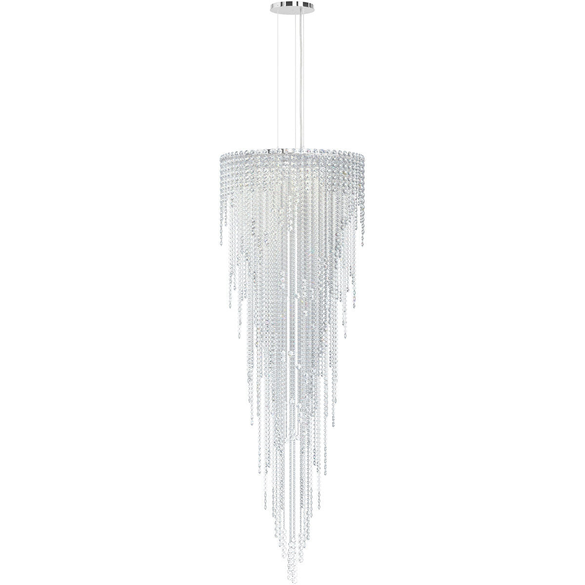 Crystal Strand Circular Pendant Light